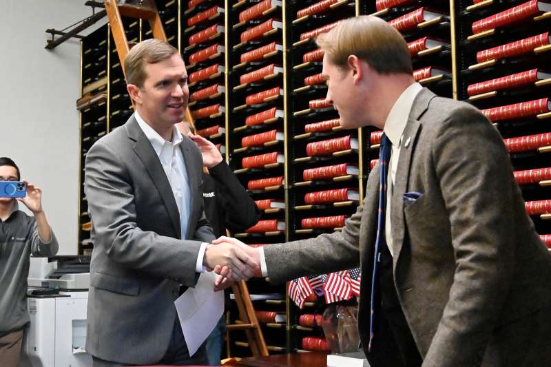 Ky. Gov. Andy Beshear and Ky. Secretary of State Michael Adams